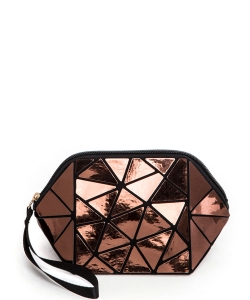 Geometric Structure Pouch 118-6007 BROWN